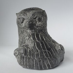 A Wolf Original Sculpture Of An Owl Vintage Stone-like Carving Vintage Canada